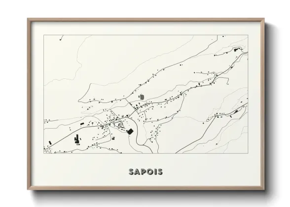 Une affiche de carte sur Sapois