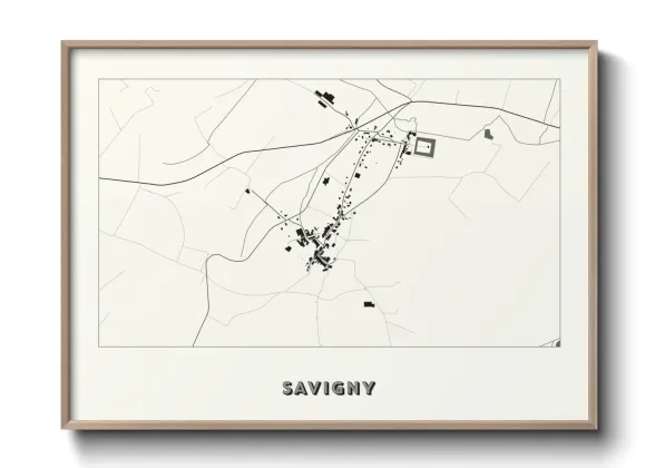 Une affiche de carte sur Savigny