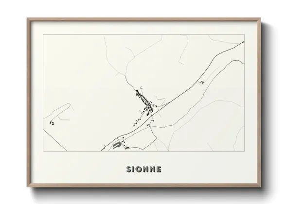 Une affiche de carte sur Sionne