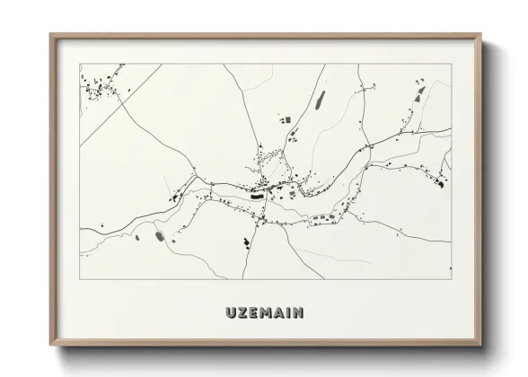 Une affiche de carte sur Uzemain