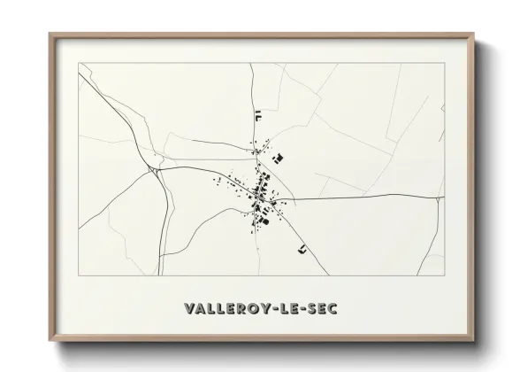 Une affiche de carte sur Valleroy-le-Sec