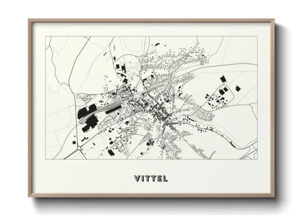Une affiche de carte sur Vittel