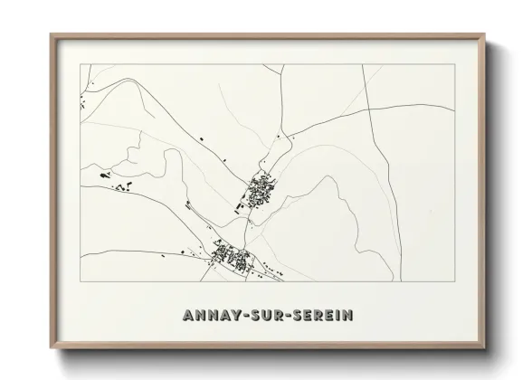 Une affiche de carte sur Annay-sur-Serein