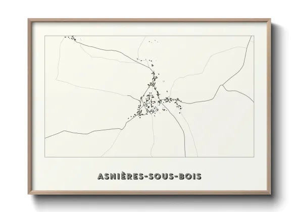 Une affiche de carte sur Asnières-sous-Bois