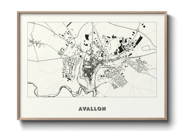 Une affiche de carte sur Avallon