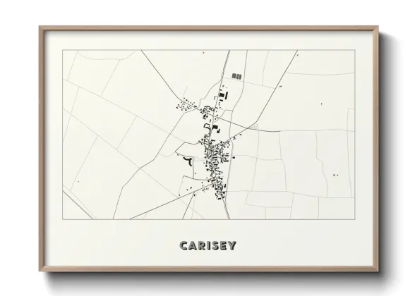 Une affiche de carte sur Carisey