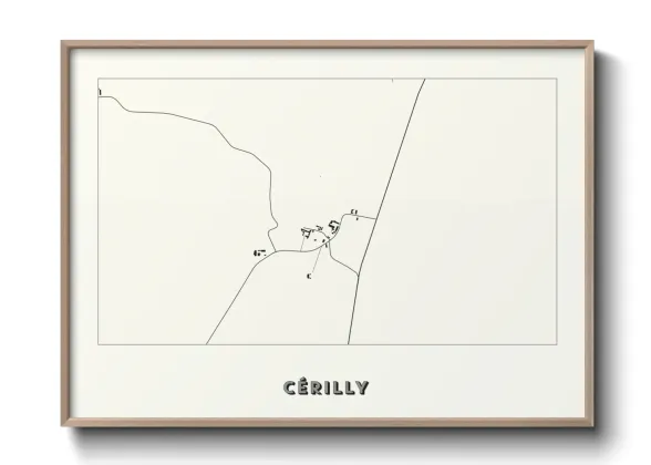 Une affiche de carte sur Cérilly