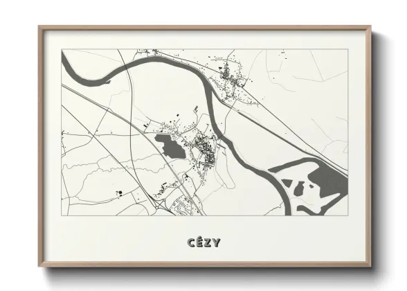 Une affiche de carte sur Cézy