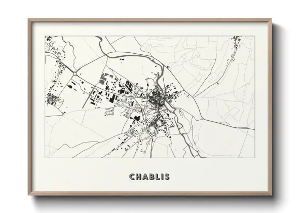Une affiche de carte sur Chablis