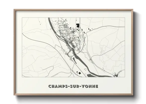 Une affiche de carte sur Champs-sur-Yonne