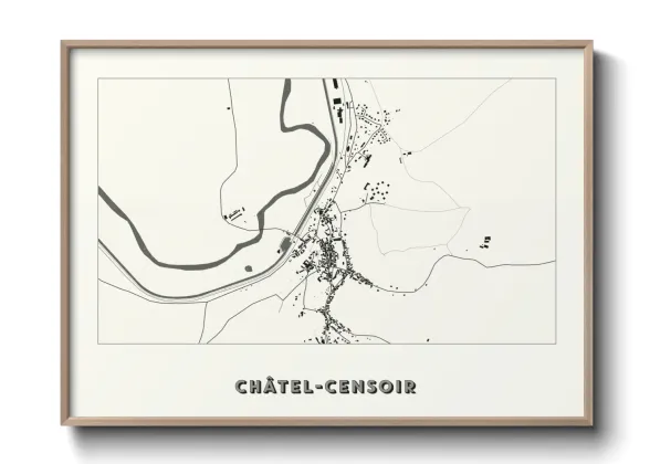 Une affiche de carte sur Châtel-Censoir
