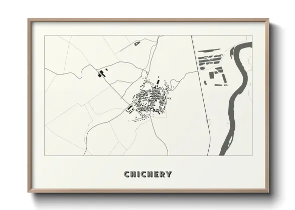 Une affiche de carte sur Chichery