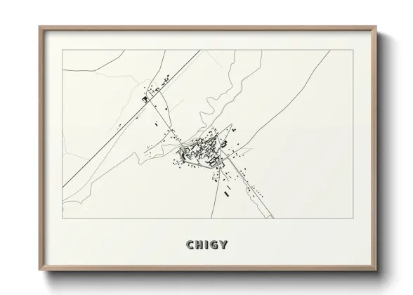 Une affiche de carte sur Chigy