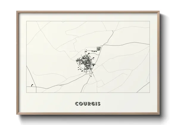 Une affiche de carte sur Courgis
