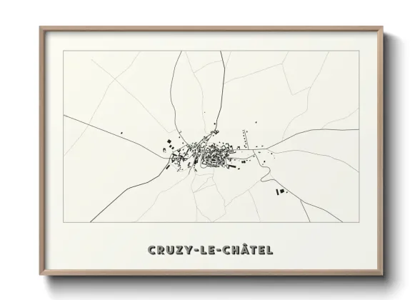 Une affiche de carte sur Cruzy-le-Châtel