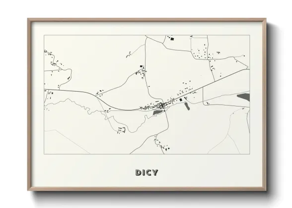 Une affiche de carte sur Dicy