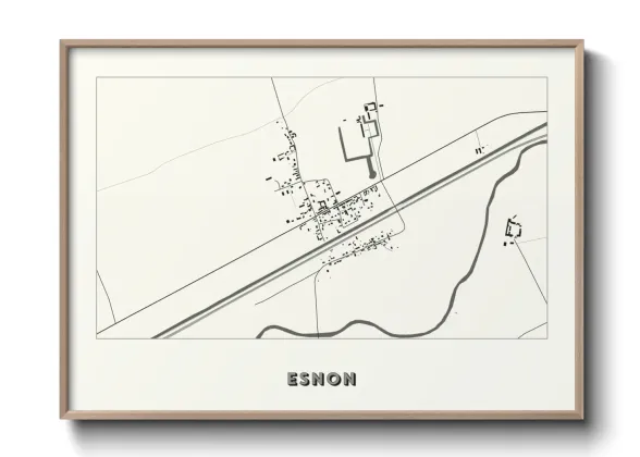 Une affiche de carte sur Esnon