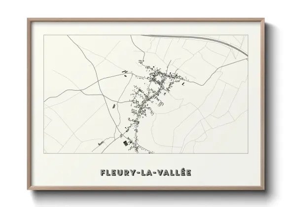 Une affiche de carte sur Fleury-la-Vallée