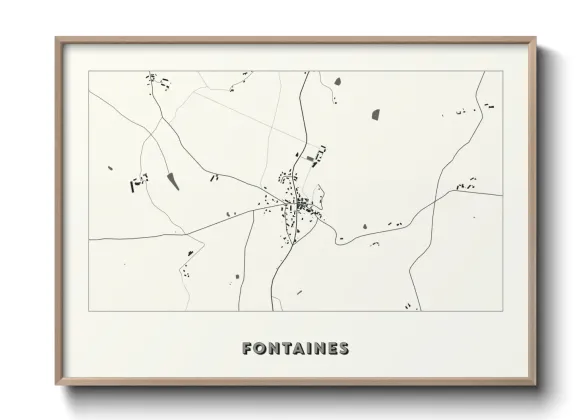 Une affiche de carte sur Fontaines