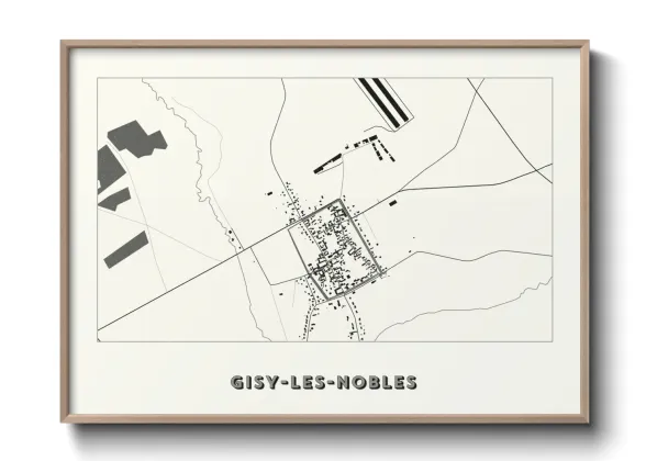 Une affiche de carte sur Gisy-les-Nobles