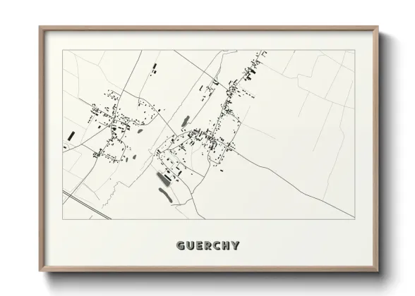 Une affiche de carte sur Guerchy