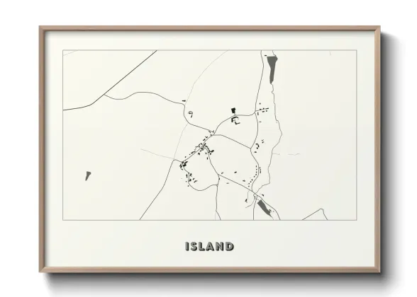 Une affiche de carte sur Island