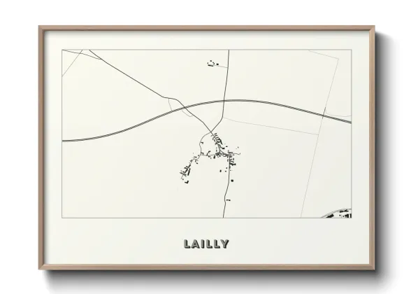 Une affiche de carte sur Lailly