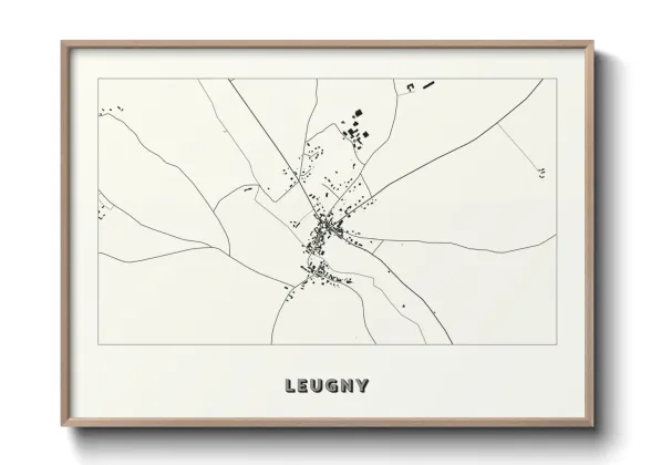 Une affiche de carte sur Leugny