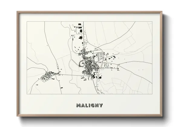Une affiche de carte sur Maligny
