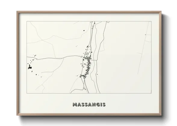 Une affiche de carte sur Massangis