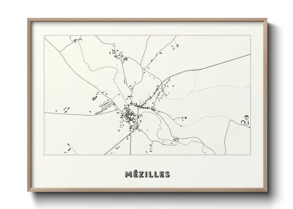 Une affiche de carte sur Mézilles