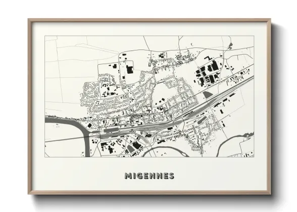 Une affiche de carte sur Migennes