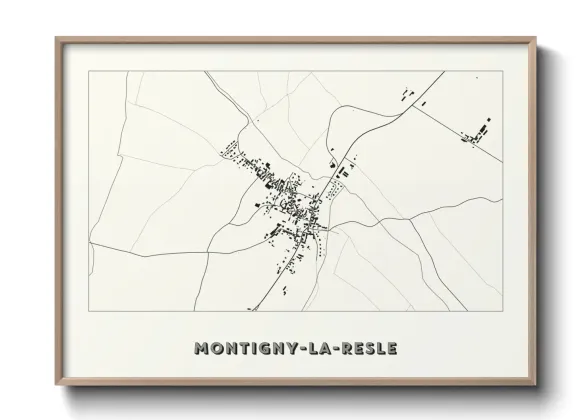 Une affiche de carte sur Montigny-la-Resle
