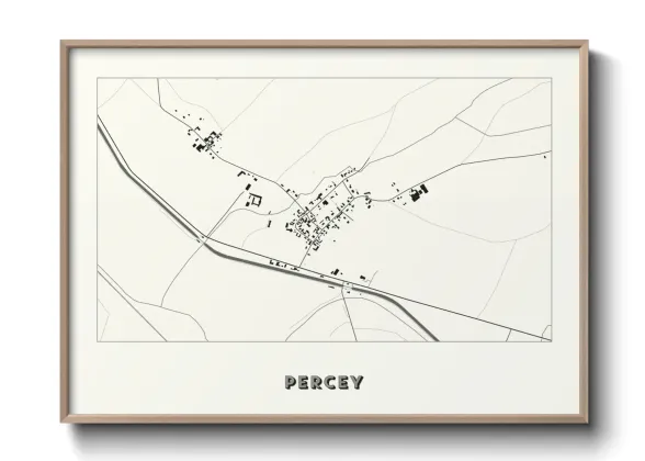 Une affiche de carte sur Percey