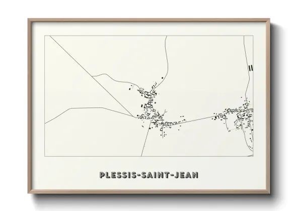 Une affiche de carte sur Plessis-Saint-Jean