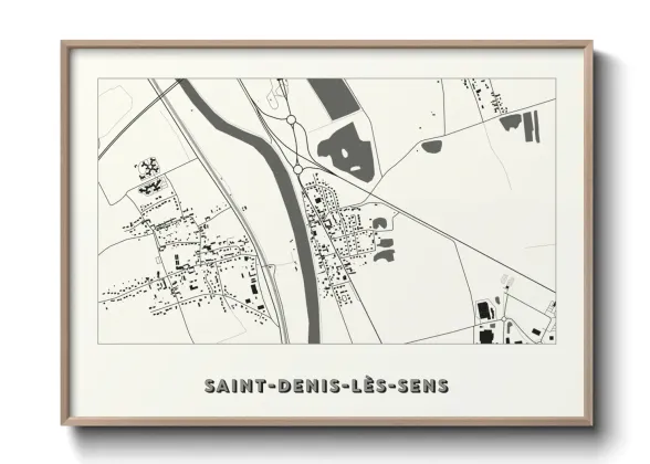 Une affiche de carte sur Saint-Denis-lès-Sens