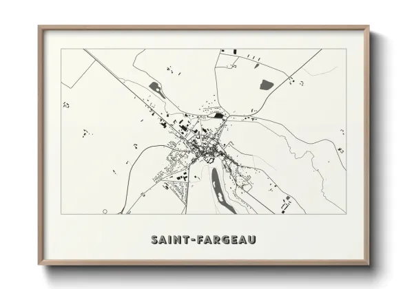 Une affiche de carte sur Saint-Fargeau