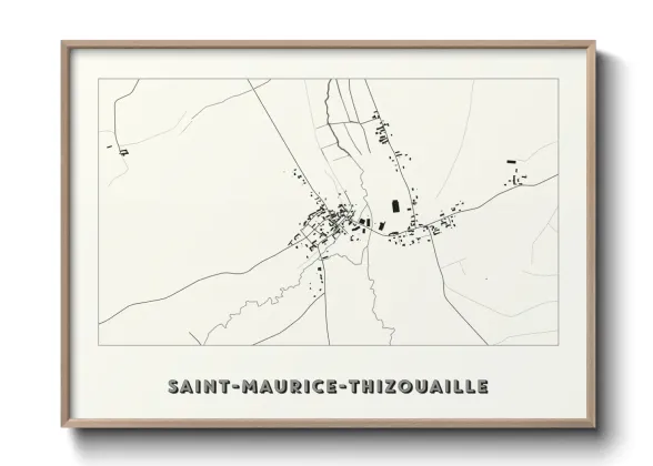 Une affiche de carte sur Saint-Maurice-Thizouaille