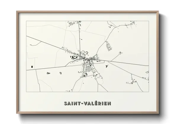 Une affiche de carte sur Saint-Valérien