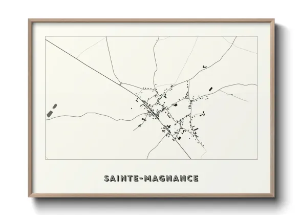 Une affiche de carte sur Sainte-Magnance