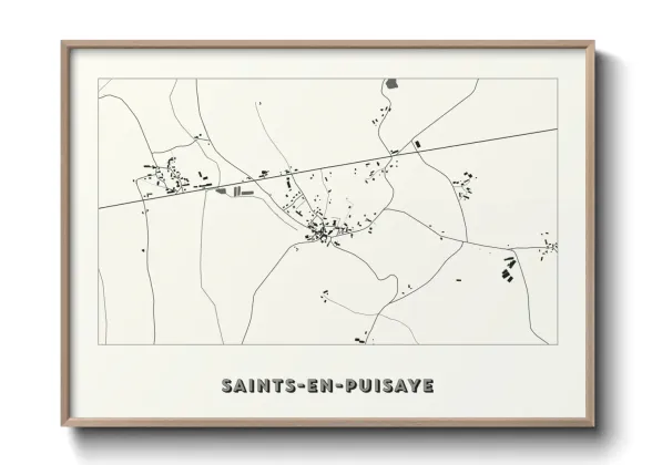 Une affiche de carte sur Saints-en-Puisaye