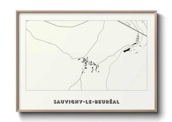 Une affiche de carte sur Sauvigny-le-Beuréal