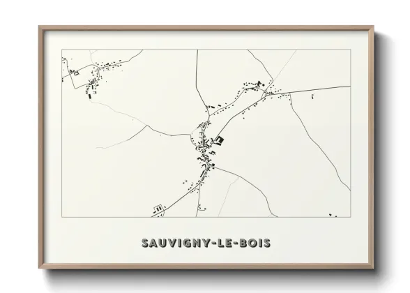 Une affiche de carte sur Sauvigny-le-Bois