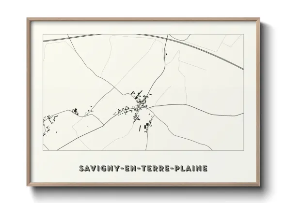 Une affiche de carte sur Savigny-en-Terre-Plaine