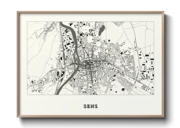 Une affiche de carte sur Sens