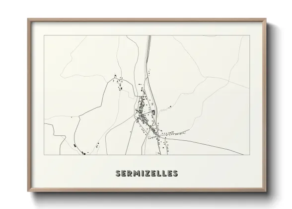 Une affiche de carte sur Sermizelles
