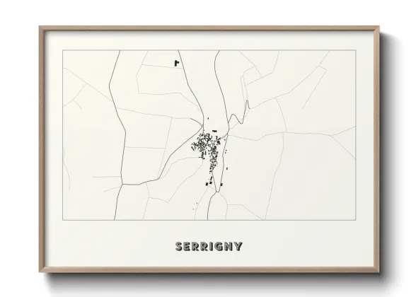 Une affiche de carte sur Serrigny