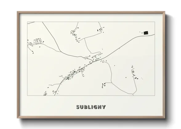 Une affiche de carte sur Subligny