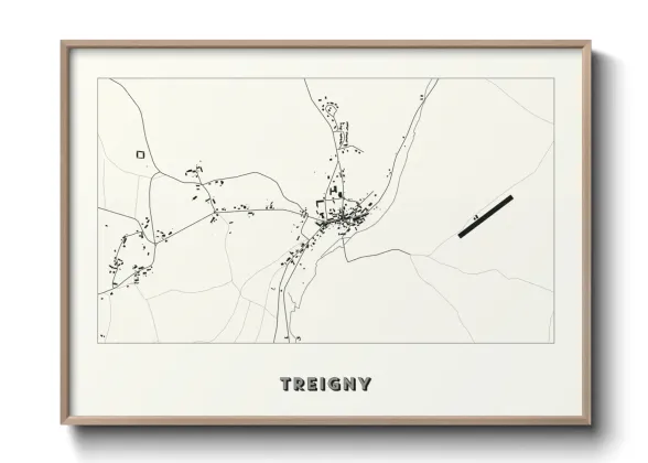 Une affiche de carte sur Treigny