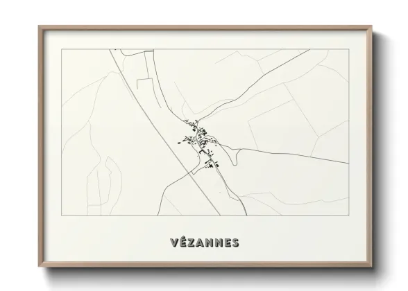 Une affiche de carte sur Vézannes